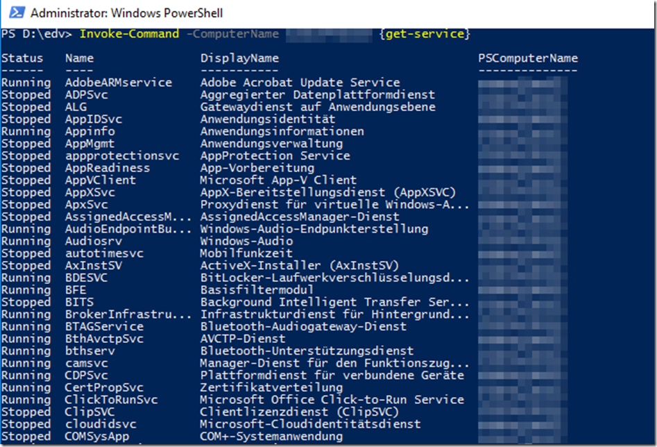 Windows PowerShell Services shown from W11 Windows PowerShell Services shown from W11